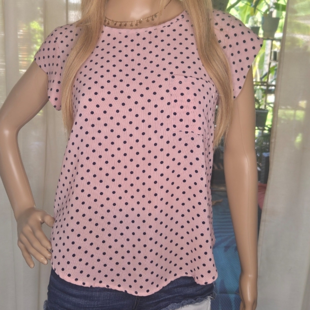 Pink Polka Dot Women's Top